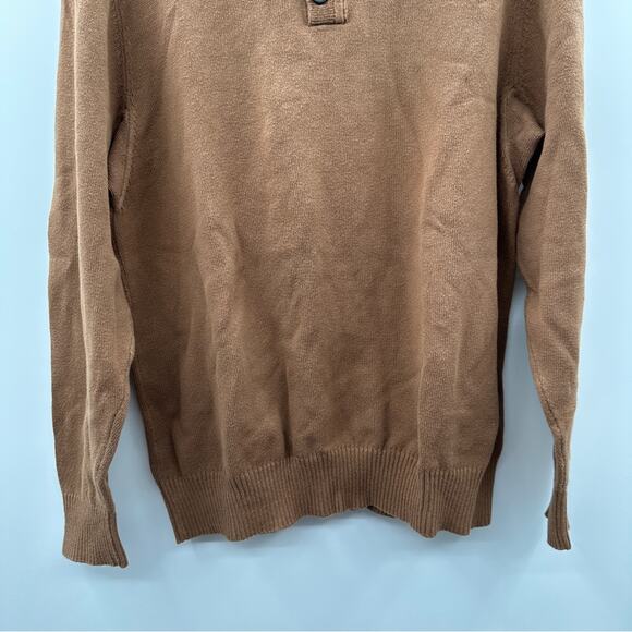 Duluth Trading Co Tan Knit Long Sleeve Button Pullover Sweater Size M - Picture 3 of 7